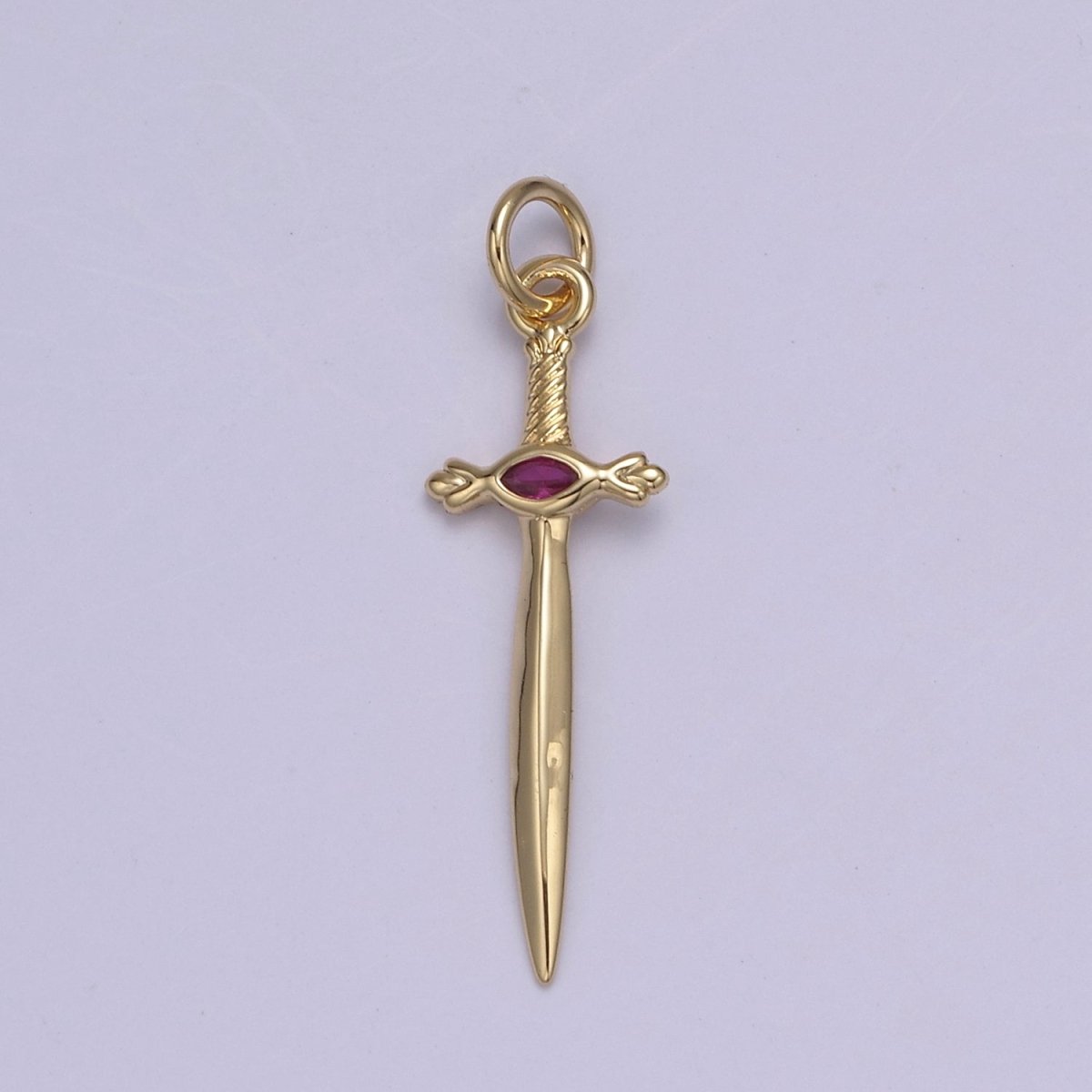 Dainty Dagger Pendant, CZ Sword Knife pendant for Bracelet Earring Necklace 24k Gold Filled Jewelry N-811 - N-814 - DLUXCA
