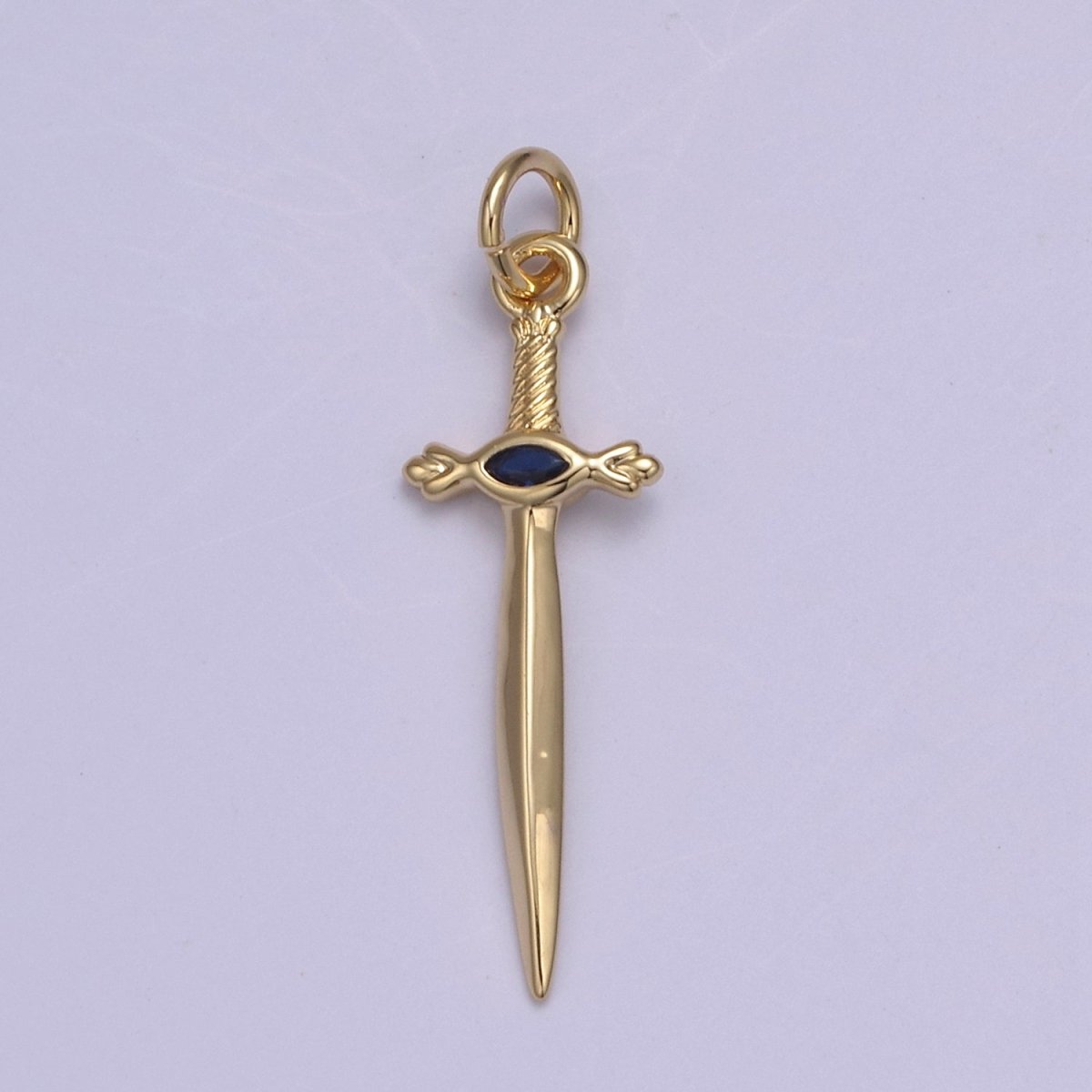 Dainty Dagger Pendant, CZ Sword Knife pendant for Bracelet Earring Necklace 24k Gold Filled Jewelry N-811 - N-814 - DLUXCA