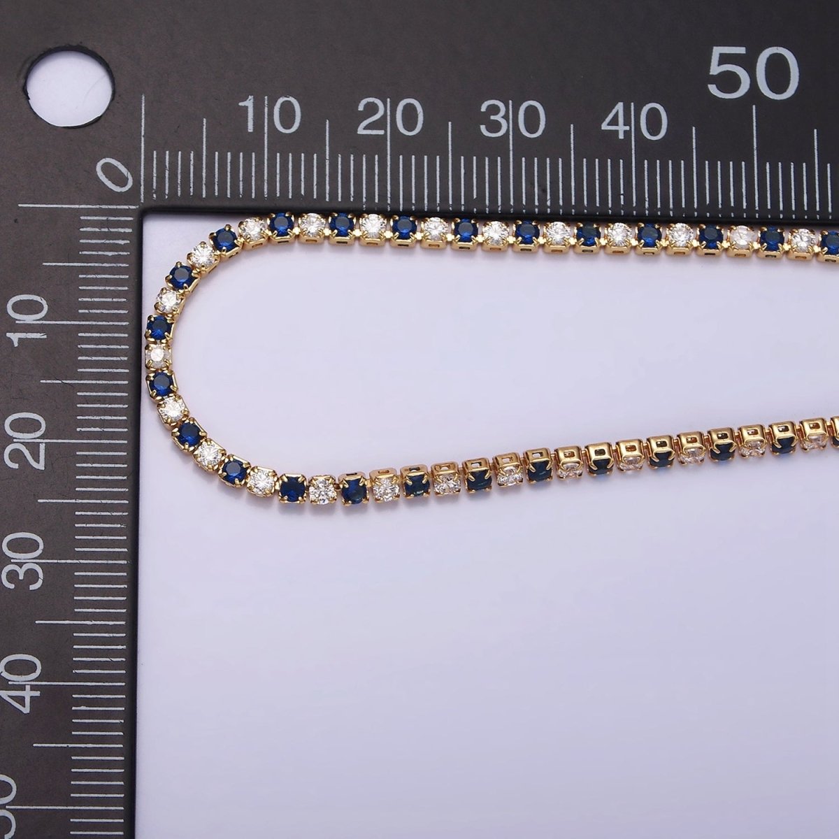 Dainty Diamond CZ Tennis Bracelet Blue Green Red Clear Cz Stone Tennis Bracelet | WA-1770 - WA-1777 - DLUXCA