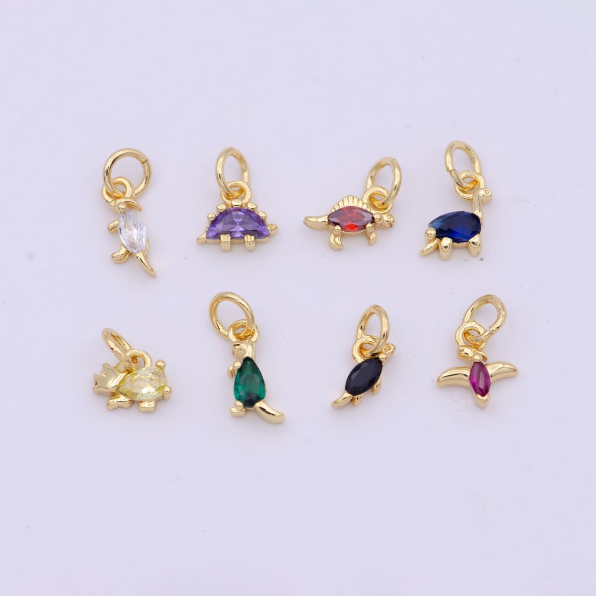 Dainty Dino Charm • Minimalist Mini Dinosaurus Charm • Cute Kawaii Dino Pendant for Earring Necklace Bracelet C-191 C-215 C-219 C-228 C-251 C-256 C-258 C-289 - DLUXCA