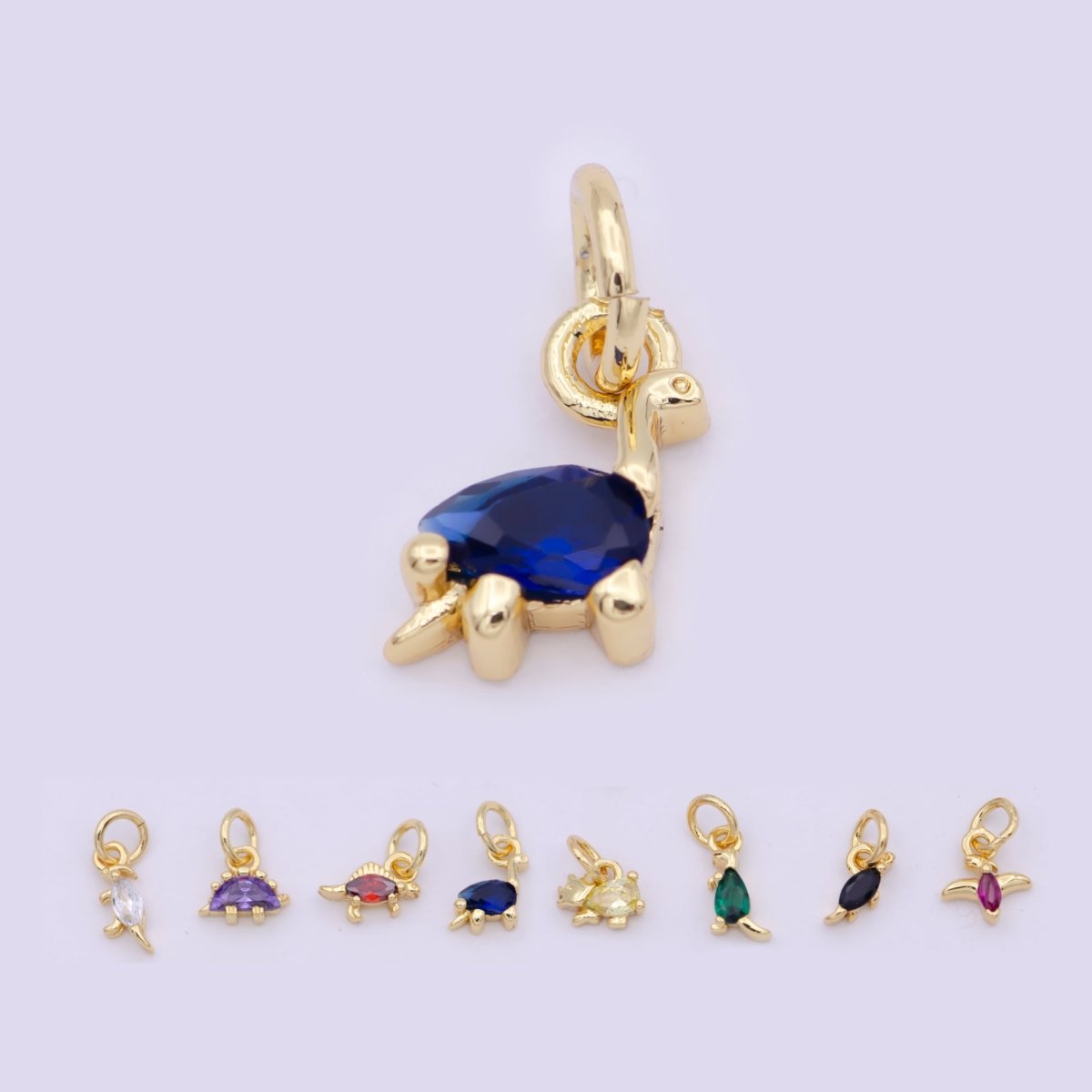 Dainty Dino Charm • Minimalist Mini Dinosaurus Charm • Cute Kawaii Dino Pendant for Earring Necklace Bracelet C-191 C-215 C-219 C-228 C-251 C-256 C-258 C-289 - DLUXCA