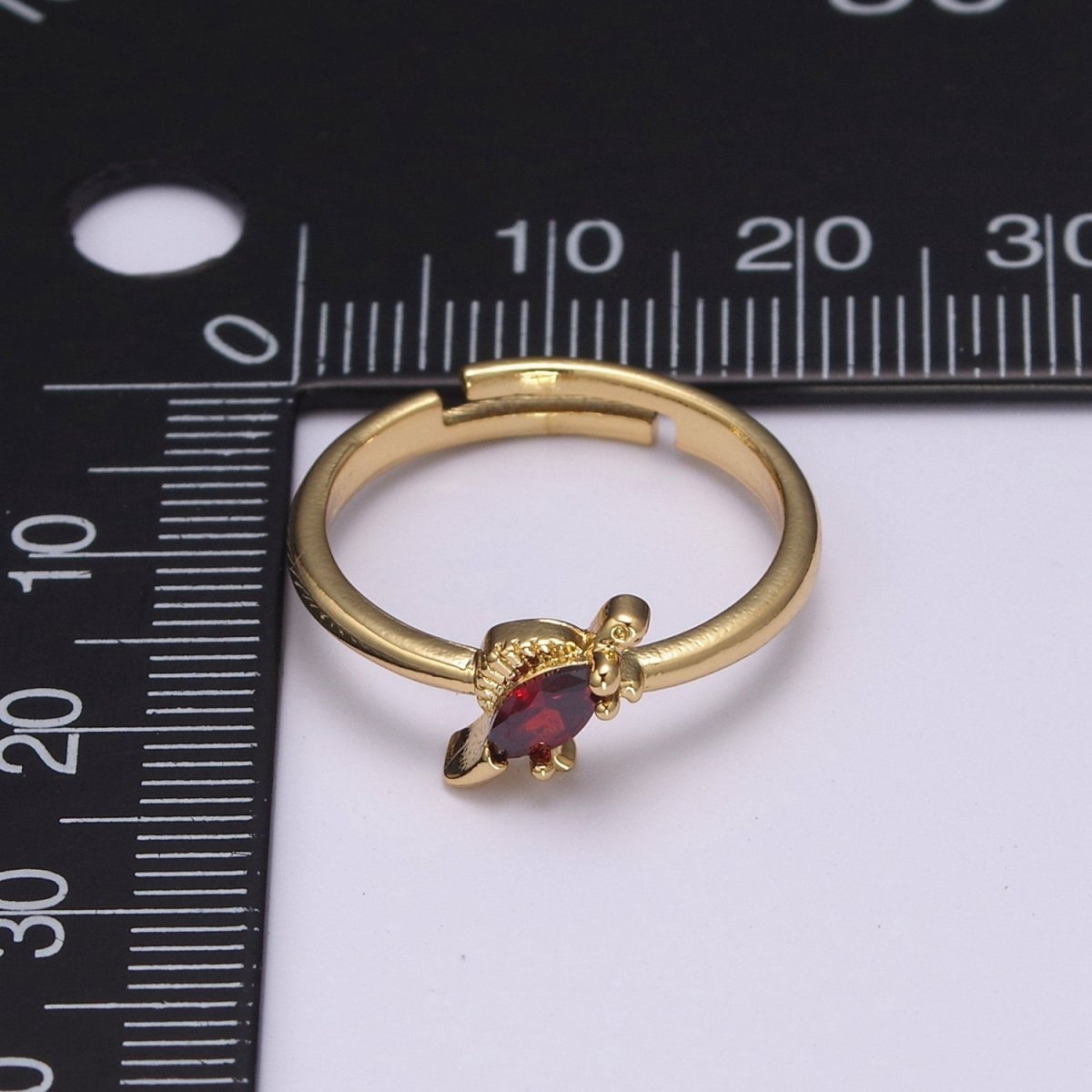 Dainty Dino Ring • Minimalist Dinosaurus Ring • Gold Open Adjustable Ring Cute Kawaii Dino U-151 ~ U-158 - DLUXCA