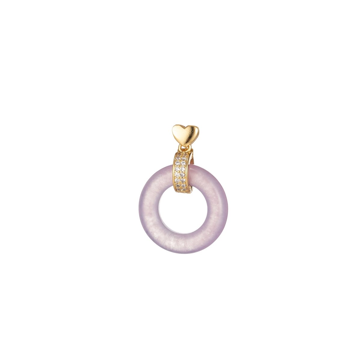 Dainty Donut Charm Pendant Acrylic Glass Dangle Charm J-852 J-853 J-854 J-855 J-856 - DLUXCA