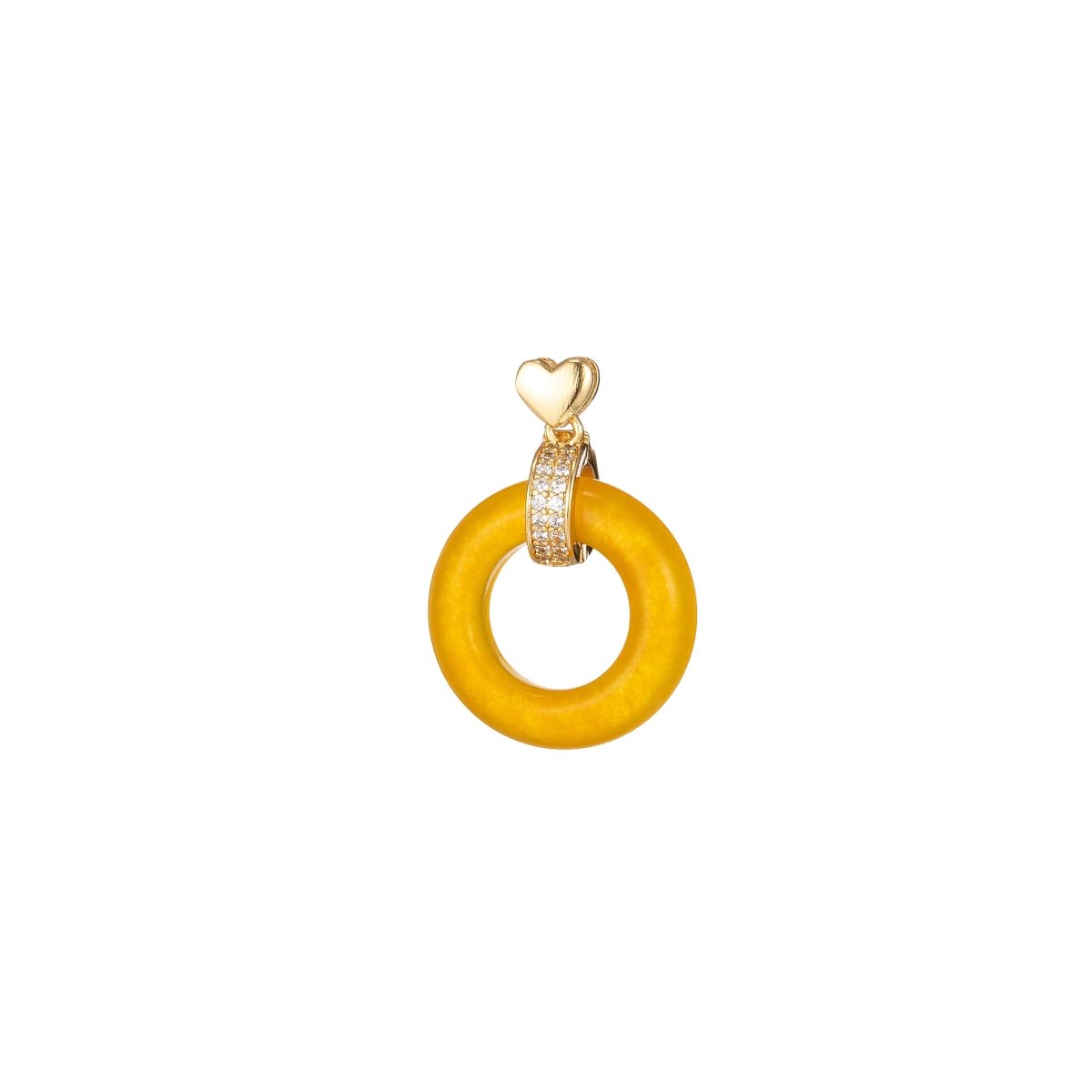 Dainty Donut Charm Pendant Acrylic Glass Dangle Charm J-852 J-853 J-854 J-855 J-856 - DLUXCA
