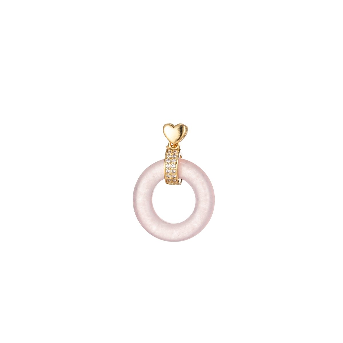 Dainty Donut Charm Pendant Acrylic Glass Dangle Charm J-852 J-853 J-854 J-855 J-856 - DLUXCA