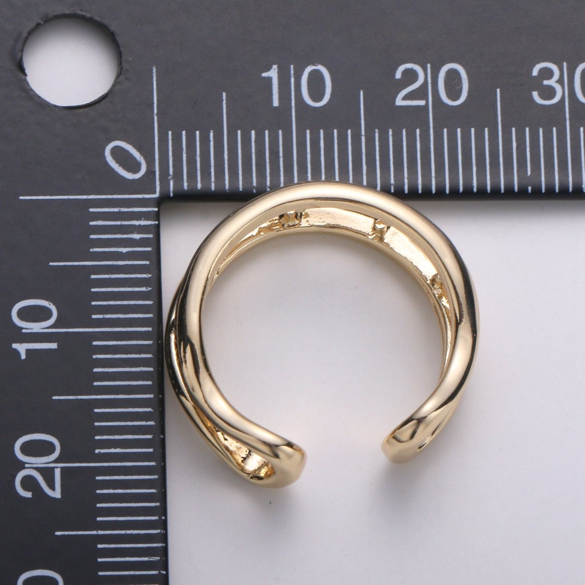 Dainty Double Band Ring, Two Band Ring, Dainty Stackable Band, Minimal Ring, Gold Vemreil Band, Ring for Women Valentine Gift R-139 - DLUXCA