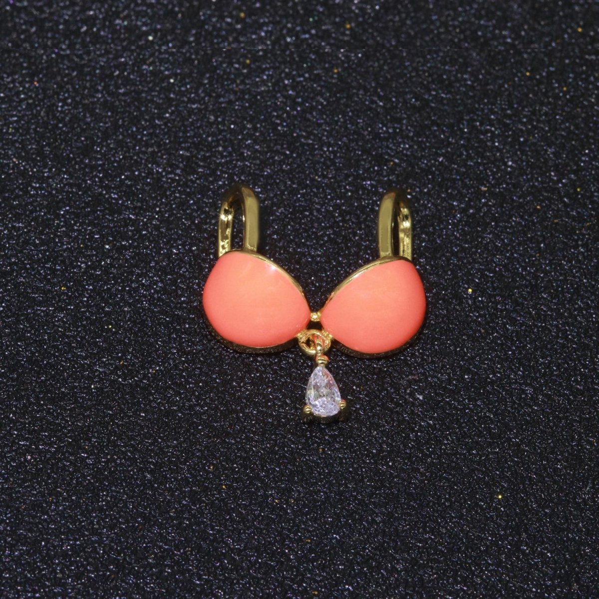 Dainty Enamel Bra Charm Cubic Dangle Tear Drop Shape Pendant 14K Gold Filled Bikini Charm for Statement Minimalist Necklace for Women F-884~F-891 - DLUXCA