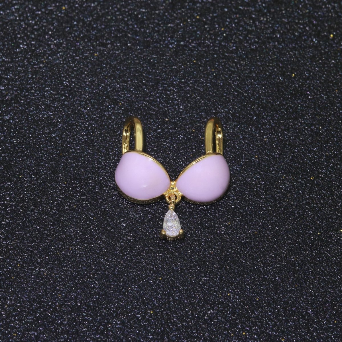 Dainty Enamel Bra Charm Cubic Dangle Tear Drop Shape Pendant 14K Gold Filled Bikini Charm for Statement Minimalist Necklace for Women F-884~F-891 - DLUXCA