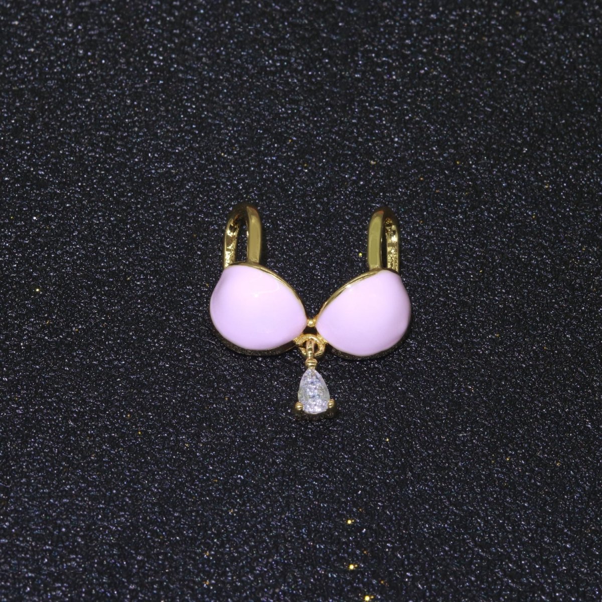 Dainty Enamel Bra Charm Cubic Dangle Tear Drop Shape Pendant 14K Gold Filled Bikini Charm for Statement Minimalist Necklace for Women F-884~F-891 - DLUXCA