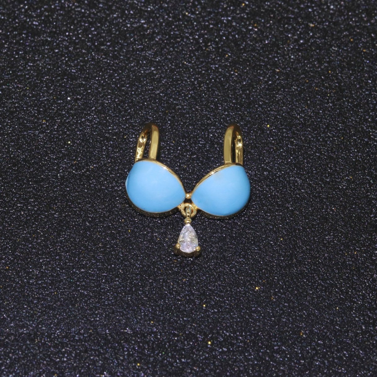 Dainty Enamel Bra Charm Cubic Dangle Tear Drop Shape Pendant 14K Gold Filled Bikini Charm for Statement Minimalist Necklace for Women F-884~F-891 - DLUXCA