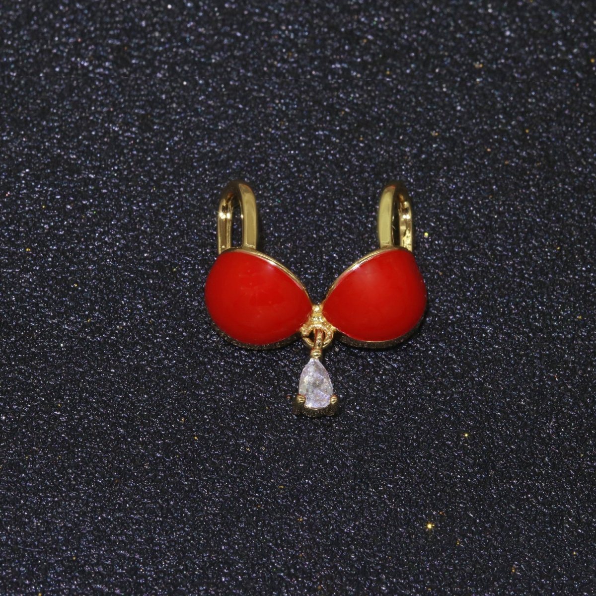 Dainty Enamel Bra Charm Cubic Dangle Tear Drop Shape Pendant 14K Gold Filled Bikini Charm for Statement Minimalist Necklace for Women F-884~F-891 - DLUXCA