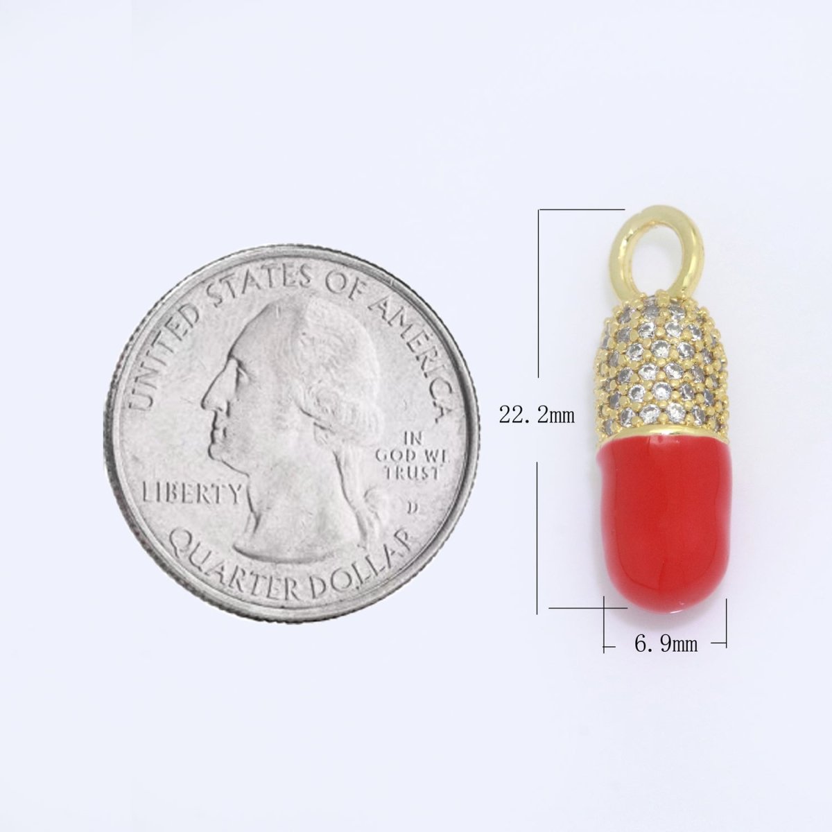 Dainty Enamel Capsule Pill CZ Cubic Zirconia Charm Pendant Fashion Y2K Jewelry Neon Colorful Women's Girl Party Necklace Pendant M-711 - M-718 - DLUXCA