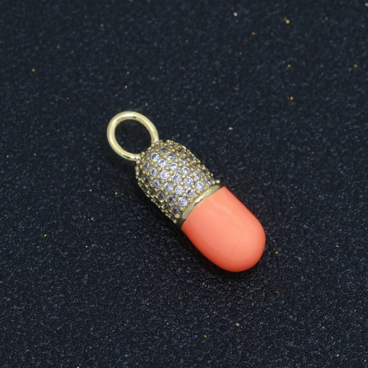 Dainty Enamel Capsule Pill CZ Cubic Zirconia Charm Pendant Fashion Y2K Jewelry Neon Colorful Women's Girl Party Necklace Pendant M-711 - M-718 - DLUXCA