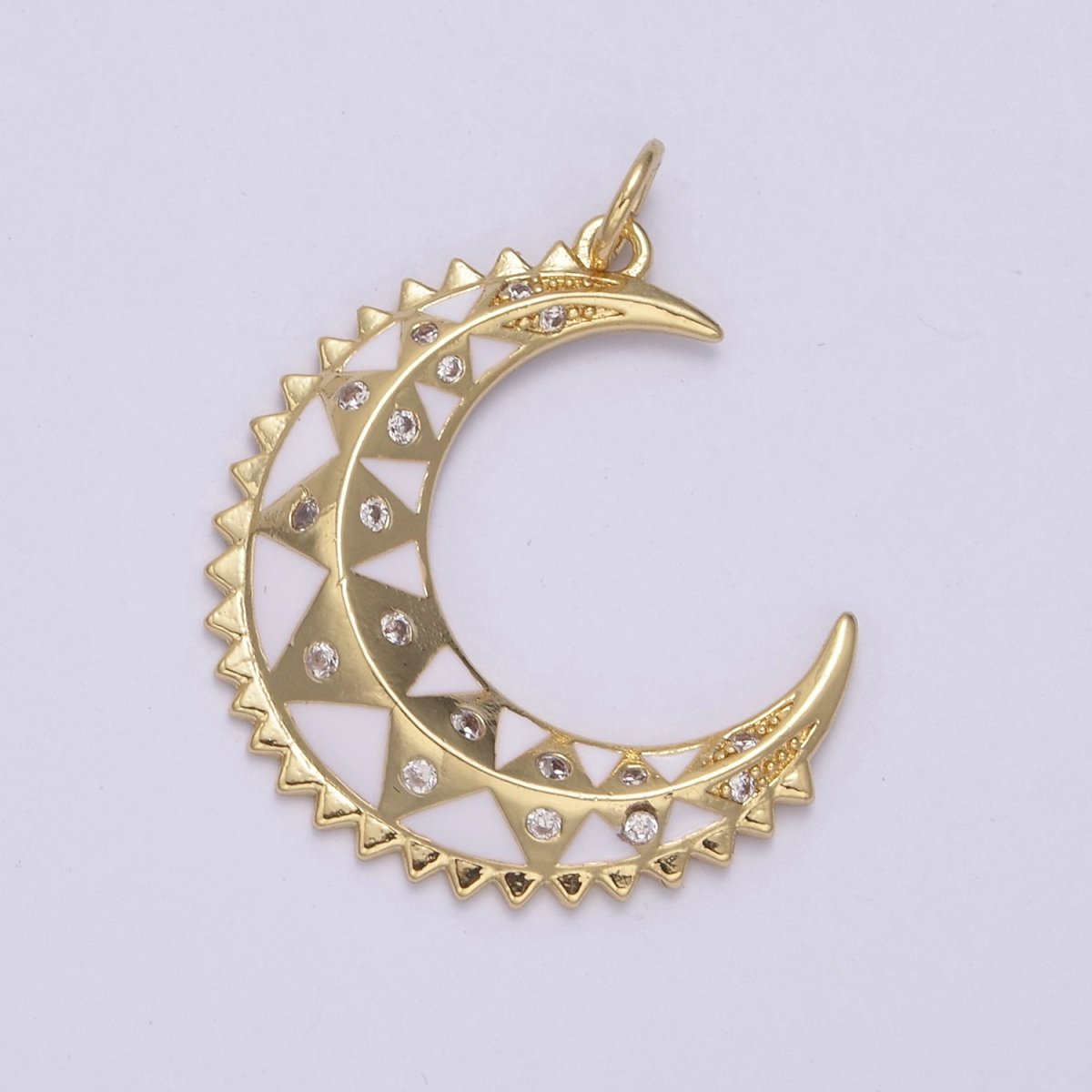 Dainty Enamel Crescent Moon Charm, Celestial Jewelry Gold Moon Pendant, 14K Gold Filled Moon Charm Pendant for Necklace Bracelet Charm Supply N-736 - N-743 - DLUXCA
