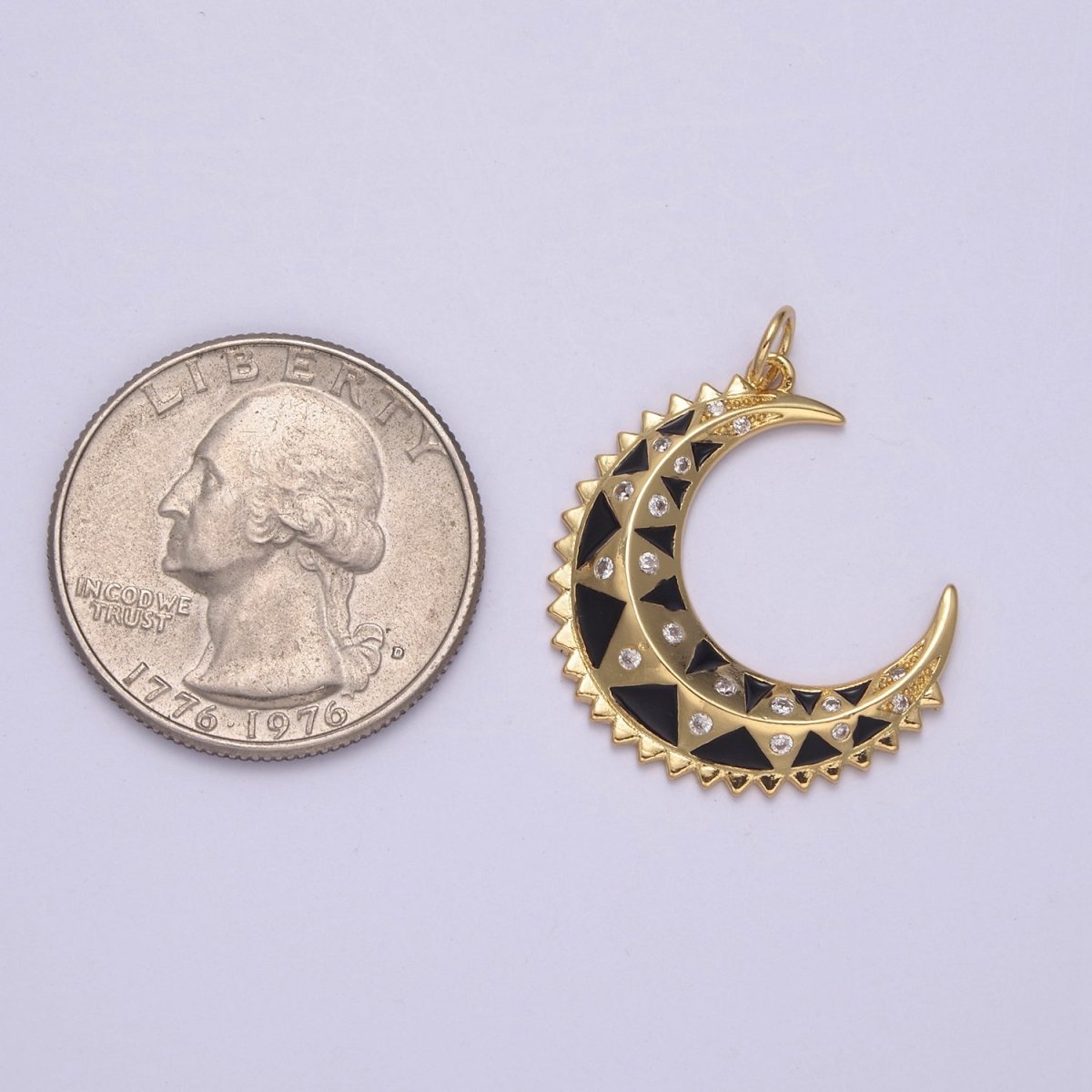 Dainty Enamel Crescent Moon Charm, Celestial Jewelry Gold Moon Pendant, 14K Gold Filled Moon Charm Pendant for Necklace Bracelet Charm Supply N-736 - N-743 - DLUXCA