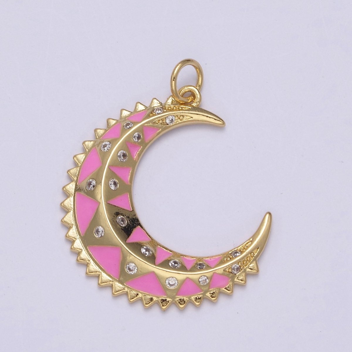 Dainty Enamel Crescent Moon Charm, Celestial Jewelry Gold Moon Pendant, 14K Gold Filled Moon Charm Pendant for Necklace Bracelet Charm Supply N-736 - N-743 - DLUXCA
