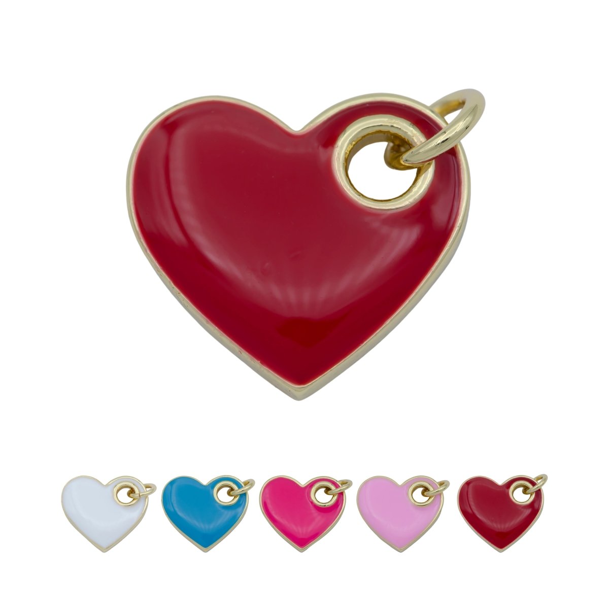 Dainty Enamel Heart Charm Colorful Sideways Heart Pendant Necklace Earring Bracelet Supply for Love Dainty Minimalist Heart Blue Pink Red M-298-M-302 - DLUXCA