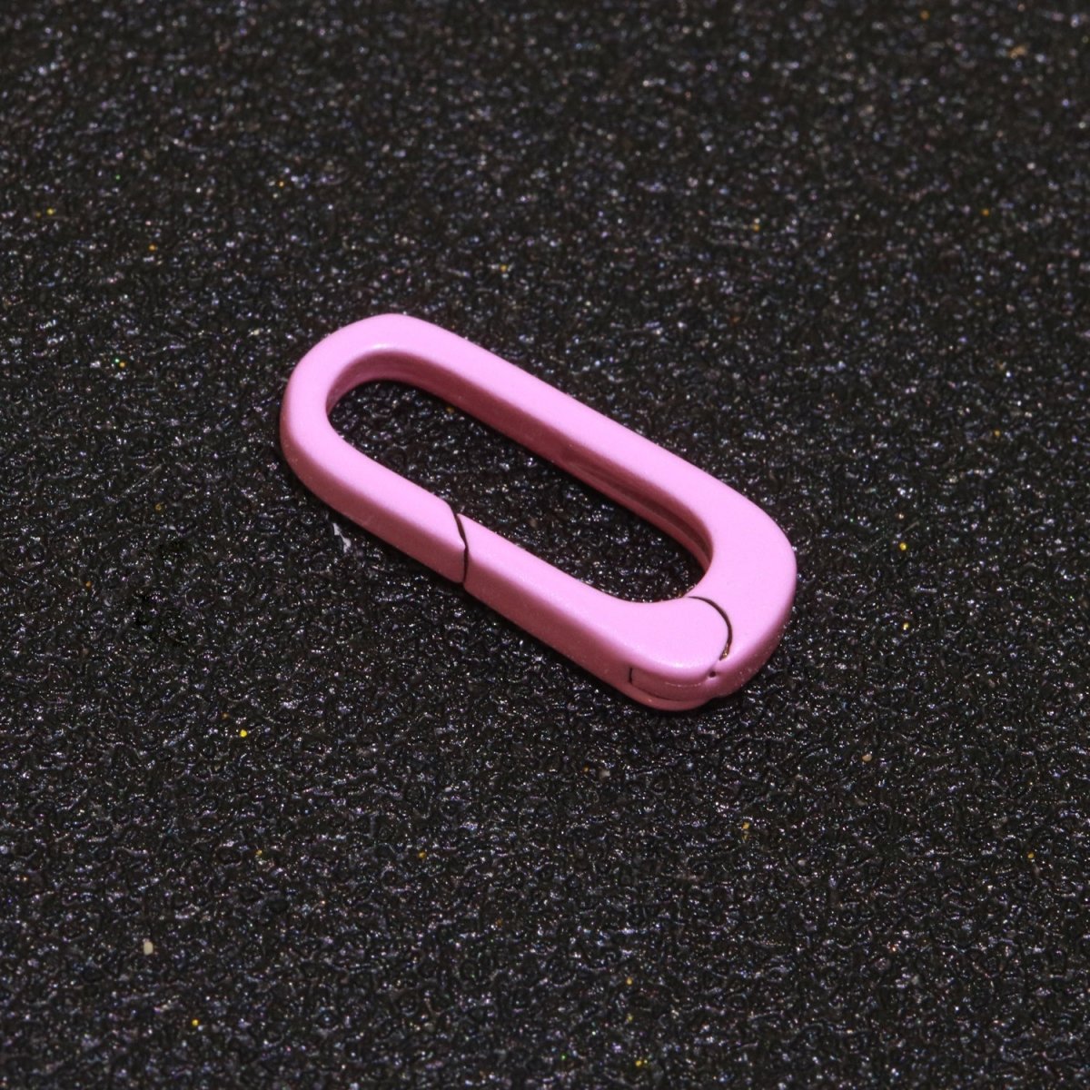 Dainty Enamel Spring Gate Ring, Push Gate ring, 18.5mm Oval Ring, Charm Holder Pink Green Red Clasp for Link Connector Clasp L-419~L-427 - DLUXCA