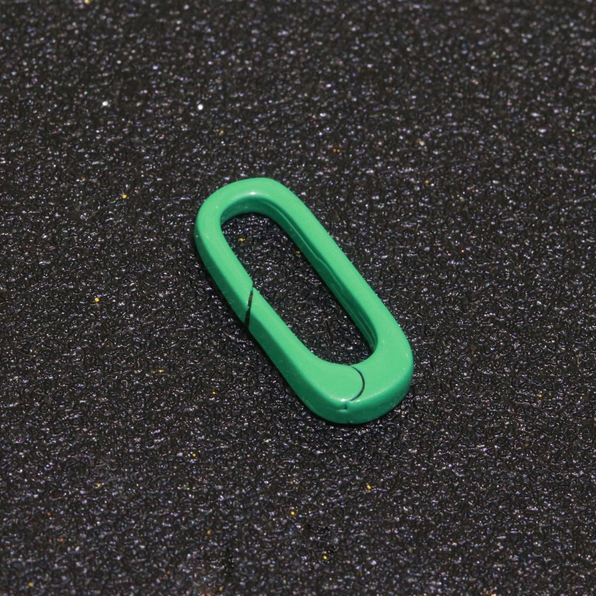 Dainty Enamel Spring Gate Ring, Push Gate ring, 18.5mm Oval Ring, Charm Holder Pink Green Red Clasp for Link Connector Clasp L-419~L-427 - DLUXCA