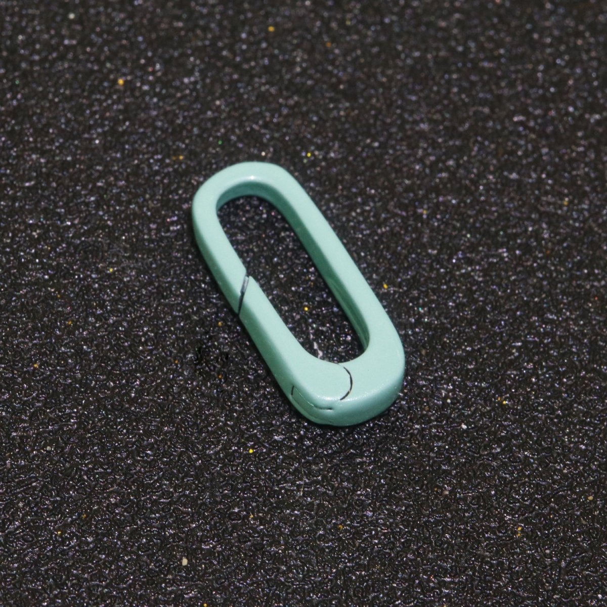 Dainty Enamel Spring Gate Ring, Push Gate ring, 18.5mm Oval Ring, Charm Holder Pink Green Red Clasp for Link Connector Clasp L-419~L-427 - DLUXCA