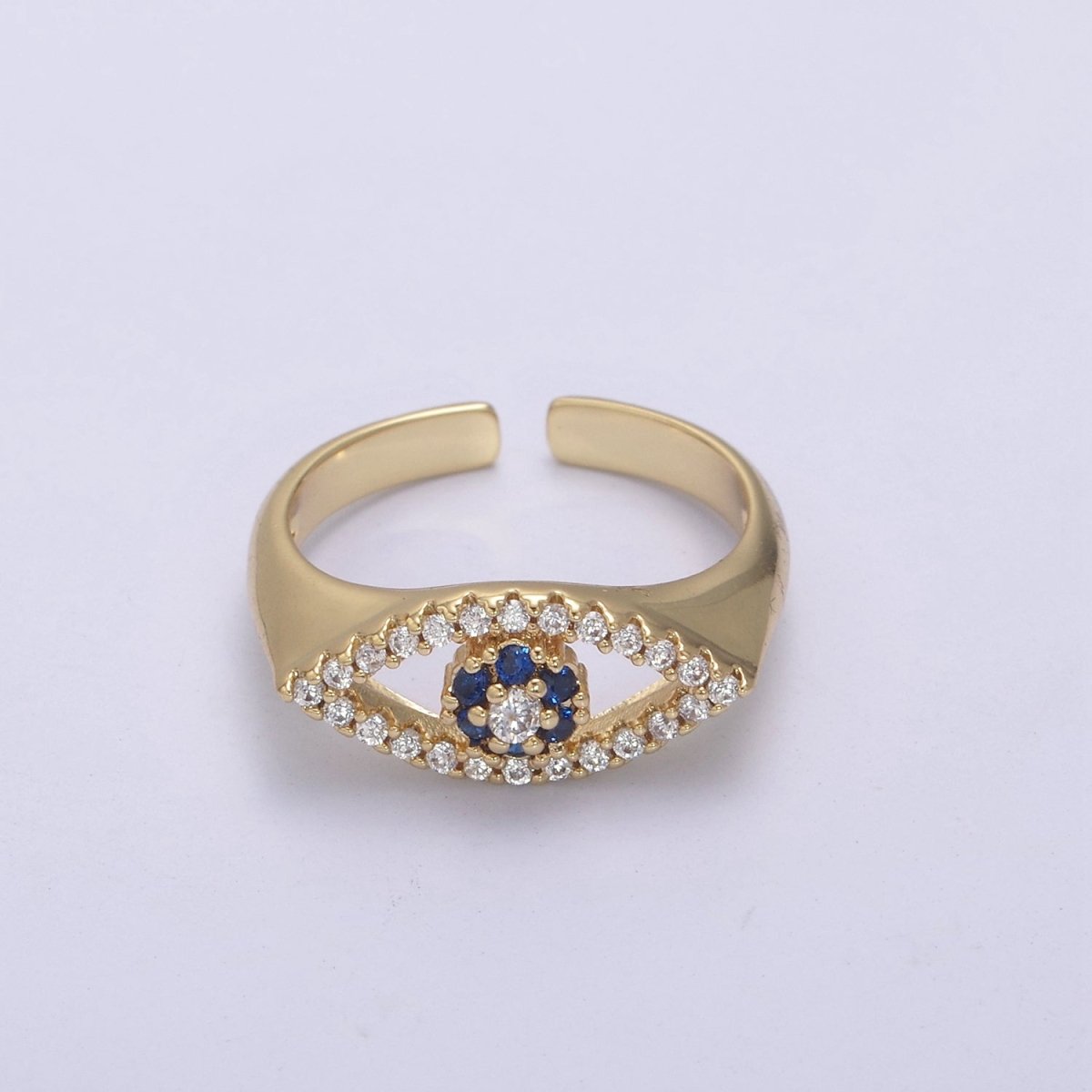 Dainty Evil Eye Stacking Ring, Gold Minimalist Ring, Simple CZ Ring, Gold Fill Ring, Thin Ring, Delicate Ring, Gift for her U-281 ~ U-284 - DLUXCA