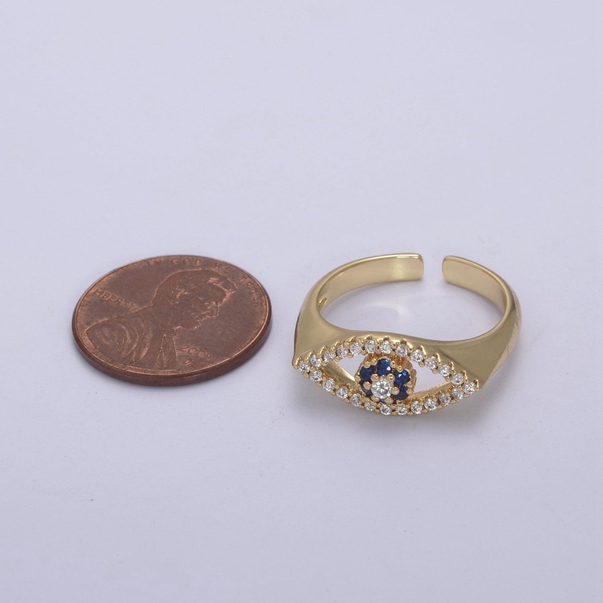 Dainty Evil Eye Stacking Ring, Gold Minimalist Ring, Simple CZ Ring, Gold Fill Ring, Thin Ring, Delicate Ring, Gift for her U-281 ~ U-284 - DLUXCA