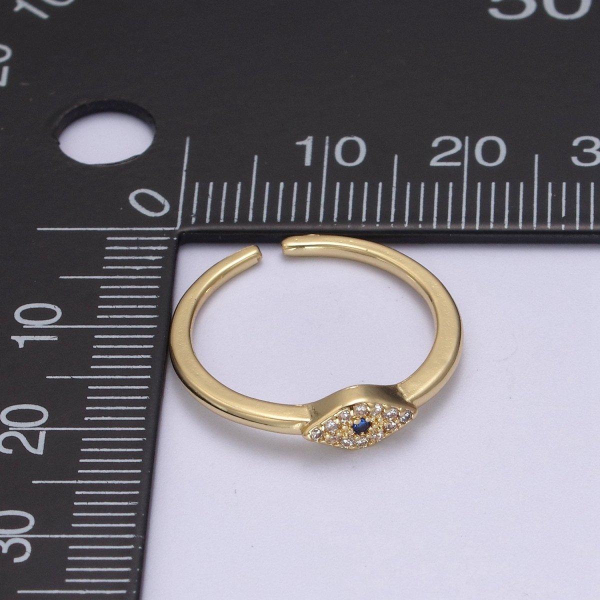 Dainty Evil Eye Stacking Ring, Gold Minimalist Ring, Simple cz Ring, Gold Filled Ring, Thin Ring, Delicate Ring, Gift for her U-325~U-328 - DLUXCA