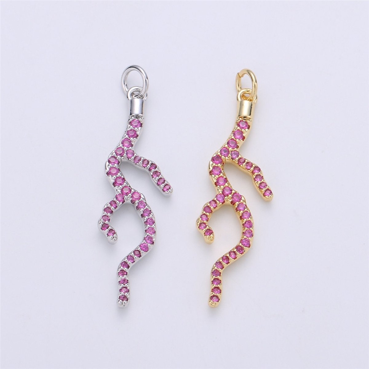 Dainty Fire Charm Micro Pave Gold Fiery hot Root Charm gift Heat Dangle Pendant Drop Pendant for Necklace Earring Supply C-906 - DLUXCA