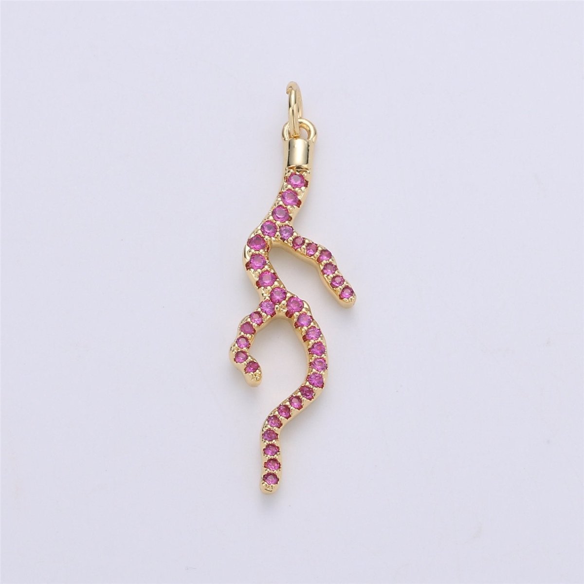 Dainty Fire Charm Micro Pave Gold Fiery hot Root Charm gift Heat Dangle Pendant Drop Pendant for Necklace Earring Supply C-906 - DLUXCA