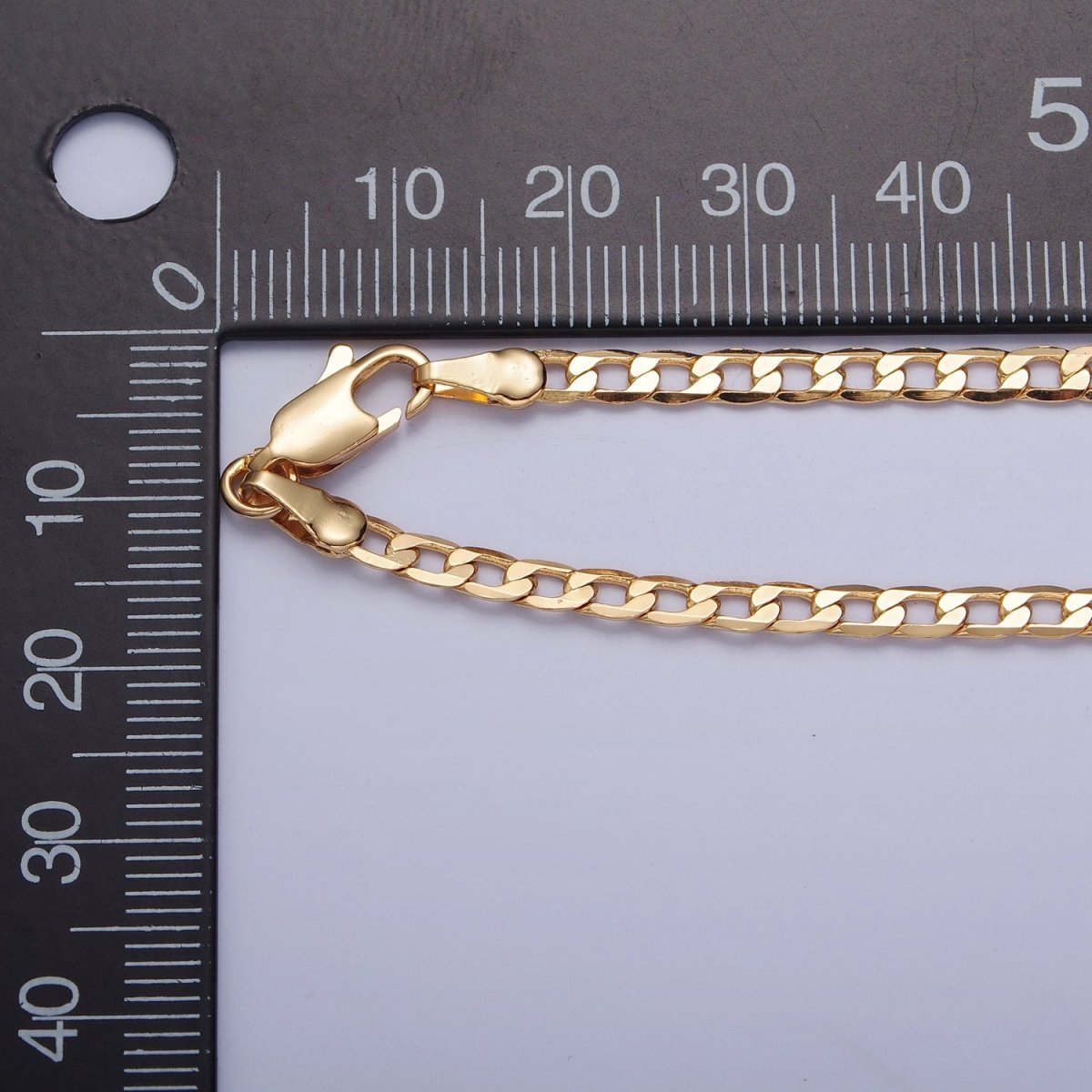 Dainty Flat Curb Chain 18k Gold Filled Chain, Thin Choker Layer Necklace 3.4mm, Chain | WA-906 WA-907 WA-908 Clearance Pricing - DLUXCA