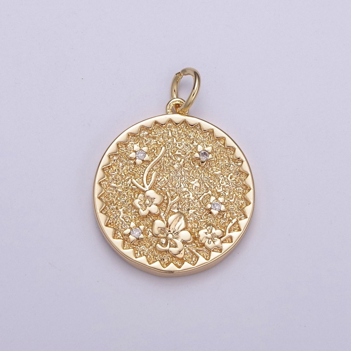 Dainty Floral Collection Sun Flower, Rose, Holly Flower, Cherry Blossom, Lotus Charm 18K Gold Filled Medallion N-189 N-190 N-191 N-192 N-201 - DLUXCA