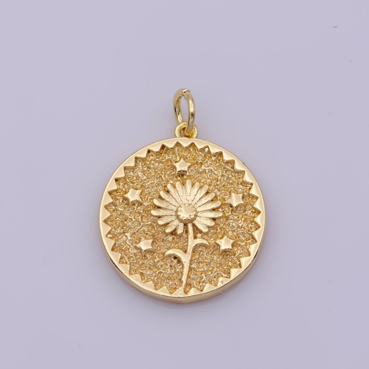 Dainty Floral Collection Sun Flower, Rose, Holly Flower, Cherry Blossom, Lotus Charm 18K Gold Filled Medallion N-189 N-190 N-191 N-192 N-201 - DLUXCA
