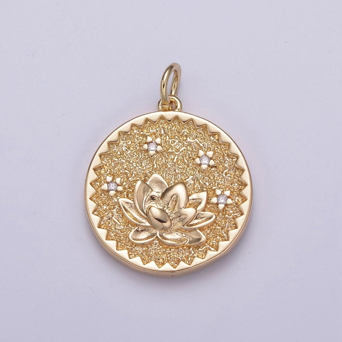Dainty Floral Collection Sun Flower, Rose, Holly Flower, Cherry Blossom, Lotus Charm 18K Gold Filled Medallion N-189 N-190 N-191 N-192 N-201 - DLUXCA