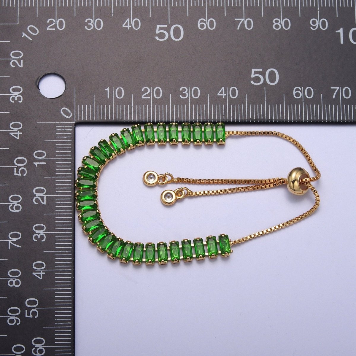 Dainty Gold Adjustable Baguette Tennis Bracelet CZ Tennis Bracelet Cubic Zirconia Bracelet | WA-896 to WA-903 Clearance Pricing - DLUXCA