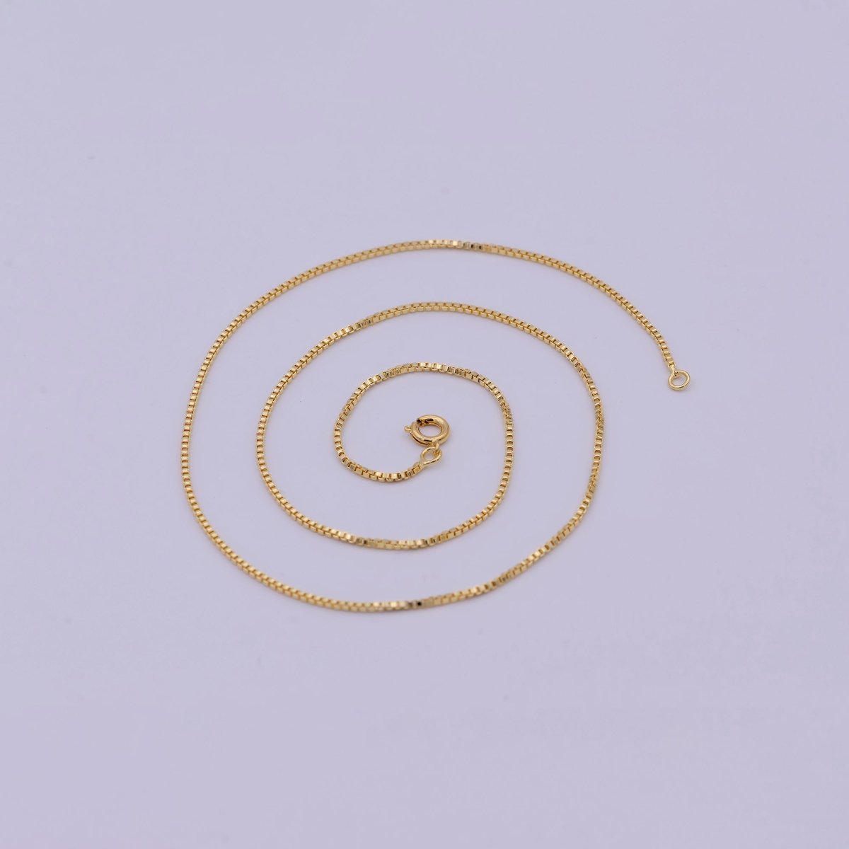 Dainty Gold Box Chain Necklace 1.2mm, Classic Box Chain Layered Necklace, Everyday Necklace, Simple chain, Minimalist | WA-524 Clearance Pricing - DLUXCA