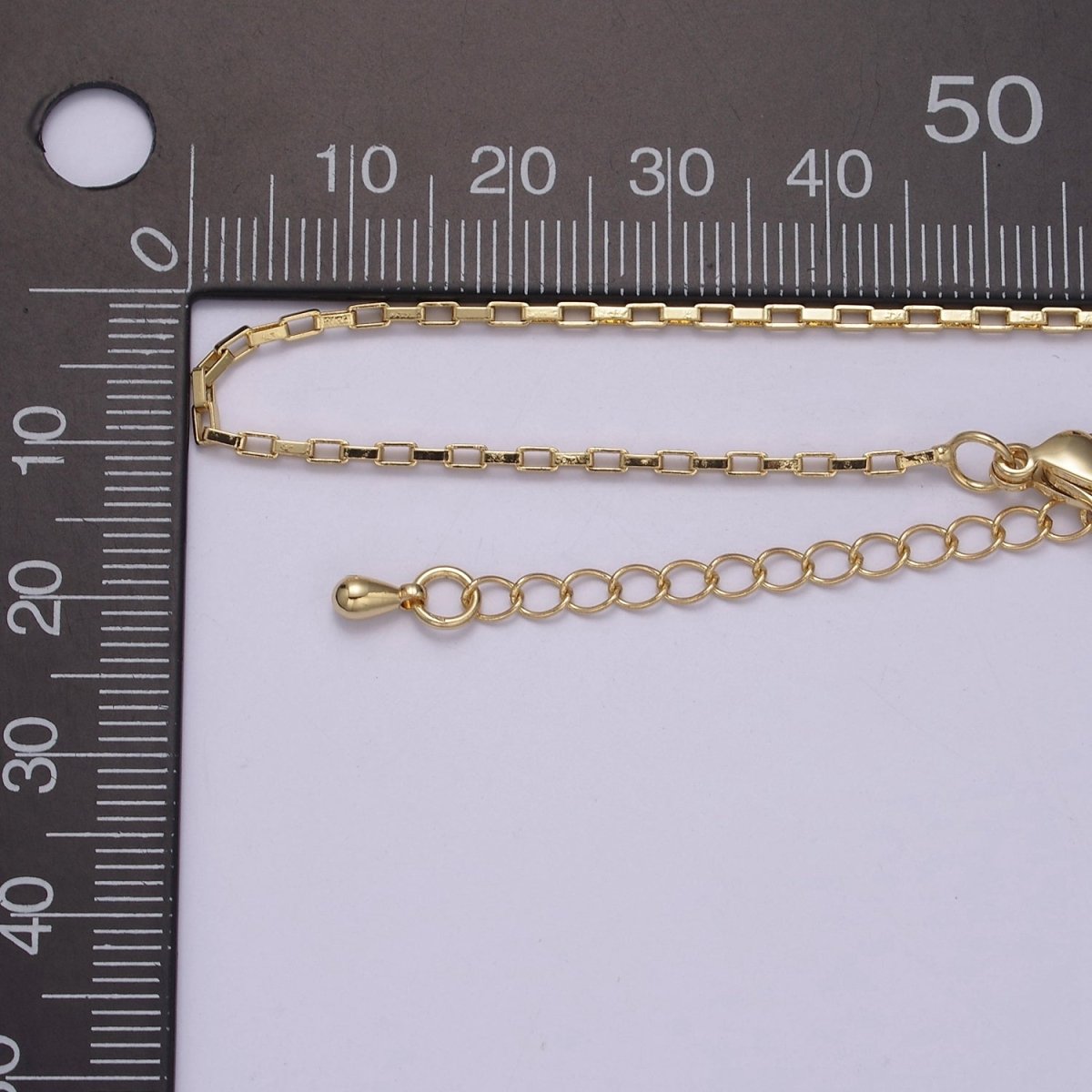 Dainty Gold Box Chain Necklace 18 inch + 2 inch extender Layering Jewelry | WA-870 Clearance Pricing - DLUXCA