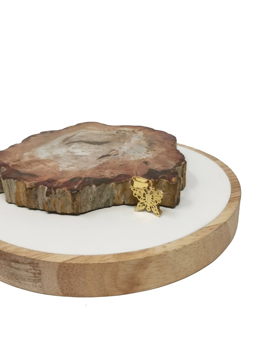 Dainty Gold Butterfly Charms, Silver Butterfly Pendant for Bracelet, Earring Component 23x24mm J-736 - DLUXCA