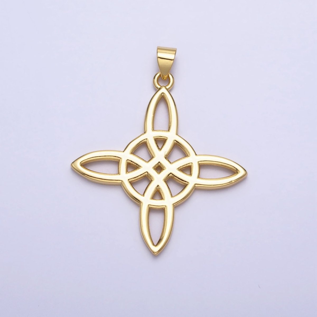 Dainty Gold Celtic Irish Scottish Knot Pendant Charm AA258 - DLUXCA