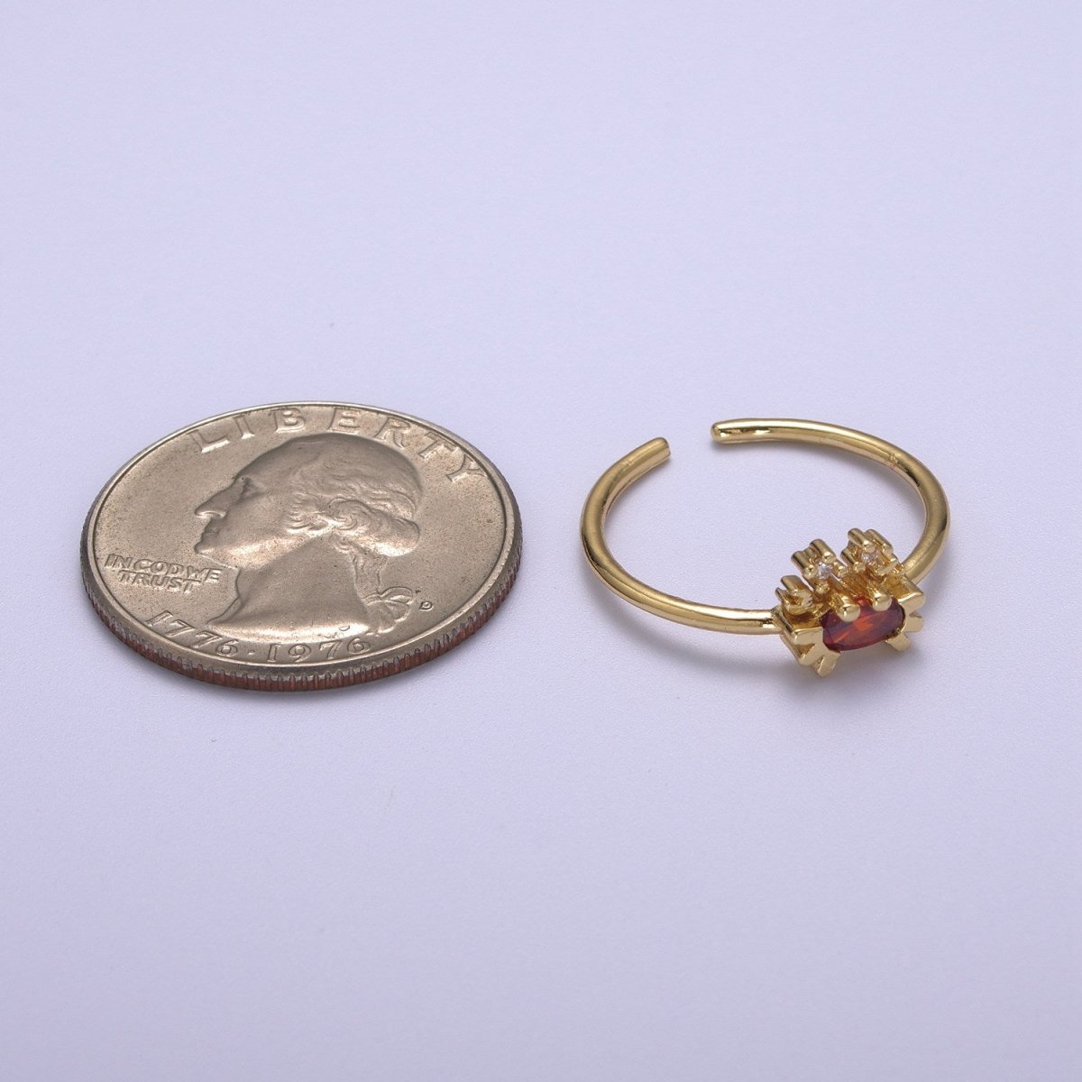 Dainty Gold Crab ring, Gold Mini Animal Ring, Dainty Stackable Rings, Open Adjustable Ring Beach Under the sea Inspired S-168 - DLUXCA