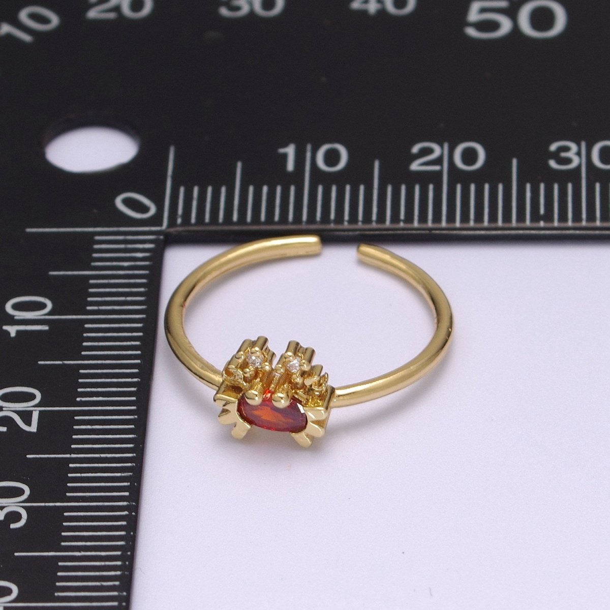 Dainty Gold Crab ring, Gold Mini Animal Ring, Dainty Stackable Rings, Open Adjustable Ring Beach Under the sea Inspired S-168 - DLUXCA