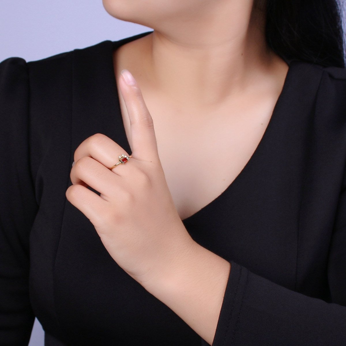 Dainty Gold Crab ring, Gold Mini Animal Ring, Dainty Stackable Rings, Open Adjustable Ring Beach Under the sea Inspired S-168 - DLUXCA