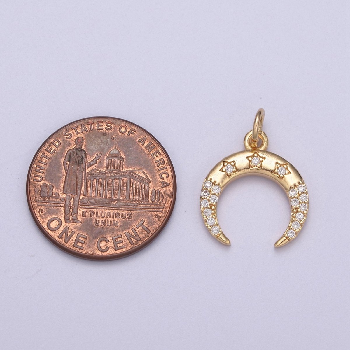 Dainty Gold Crescent Moon Charm Upside down Tusk Moon Jewelry Add on Charm for Necklace Bracelet Earring N-287 - DLUXCA