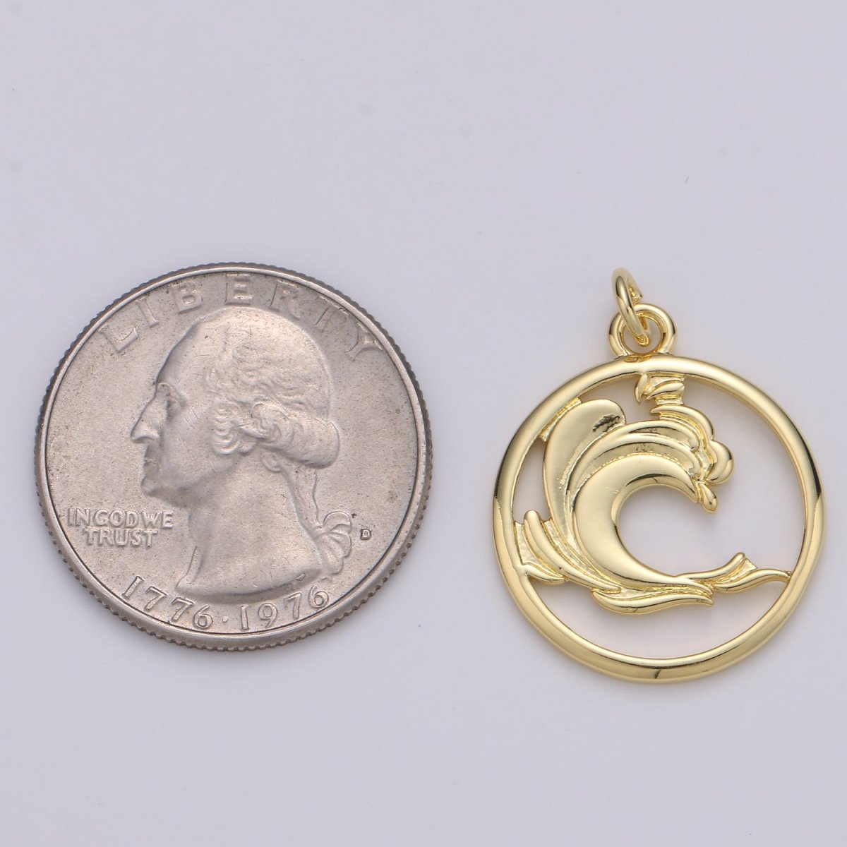 Dainty Gold Element Charm Fire Wind Earth Ocean Wave Charm. 24K Gold Filled Charm for Bracelet Necklace Earring Supply D-915 D-923 - D-925 - DLUXCA