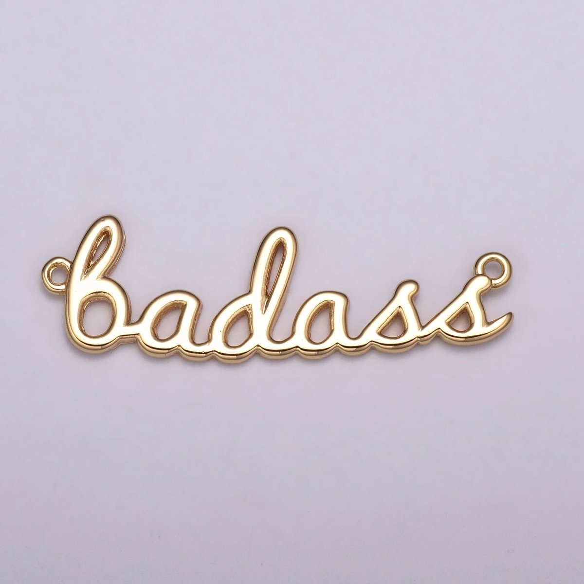 Dainty Gold Filled badass Charm for Necklace Bracelet, badass word Link Connector, Cursive Jewelry Silver Personalized Script Necklace, Swear Word Pendant Trend Jewelry N-086 - N-087 - DLUXCA