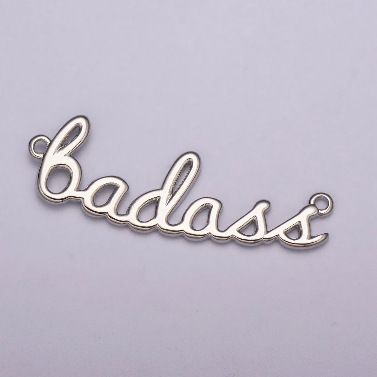 Dainty Gold Filled badass Charm for Necklace Bracelet, badass word Link Connector, Cursive Jewelry Silver Personalized Script Necklace, Swear Word Pendant Trend Jewelry N-086 - N-087 - DLUXCA