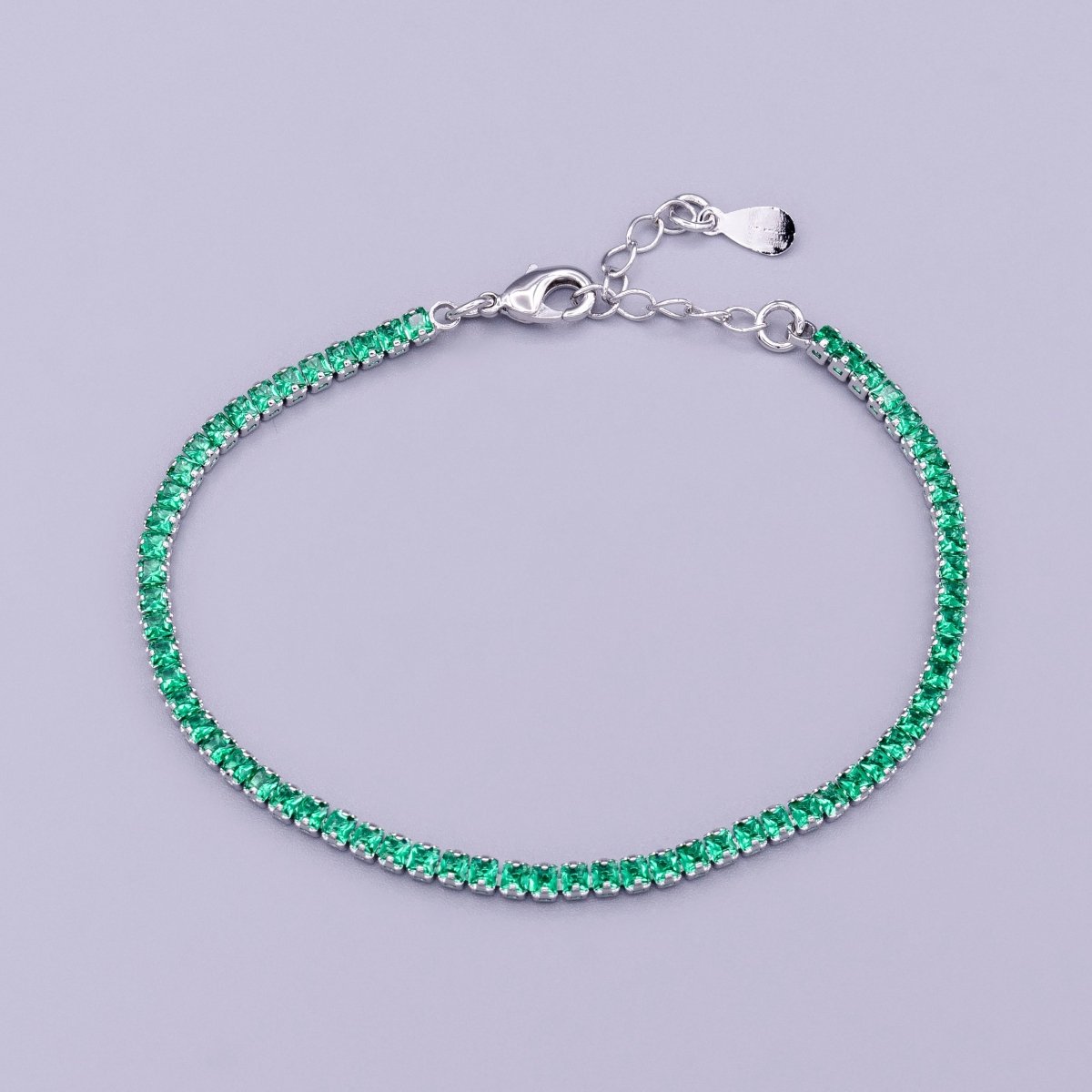 Dainty Gold Filled Clear, Pink, Green CZ Diamond Tennis Bracelet Colorful Cubic Zirconia Diamond Bracelet Adjustable | WA-1803 to WA-1808 Clearance Pricing - DLUXCA