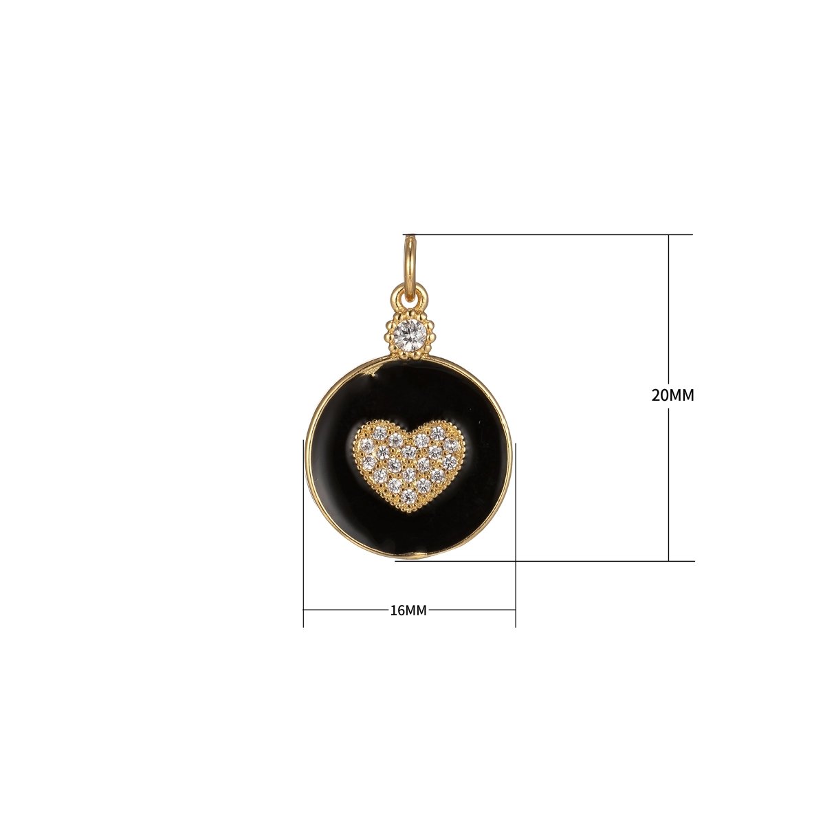 Dainty Gold Filled Coin Enamel Charm with Micro Pave Heart For Colorful Candy Jewelry Y2K Jewelry M-438 - M-447 - DLUXCA