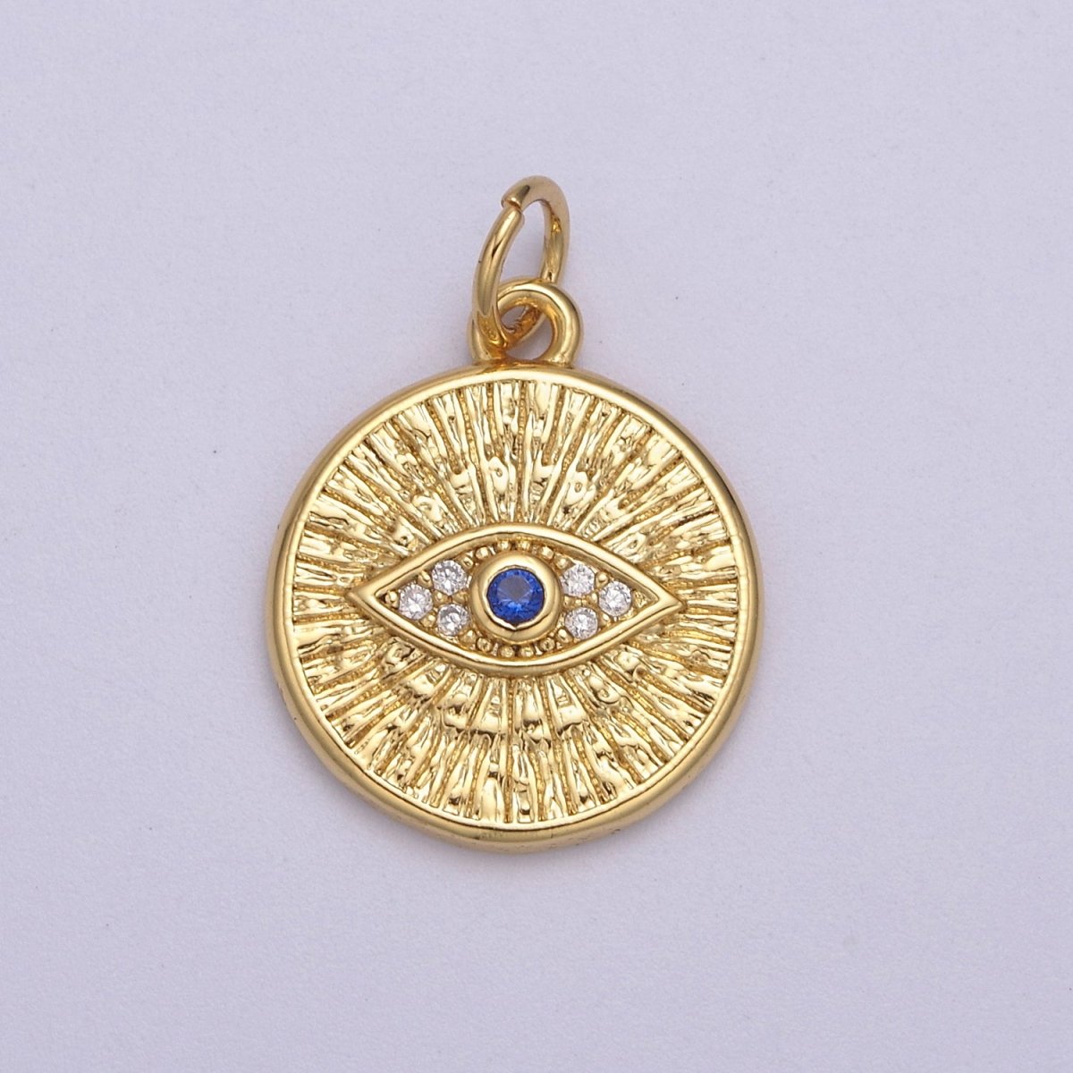 Dainty Gold Filled Coin Evil Eye Charm N-865 - DLUXCA