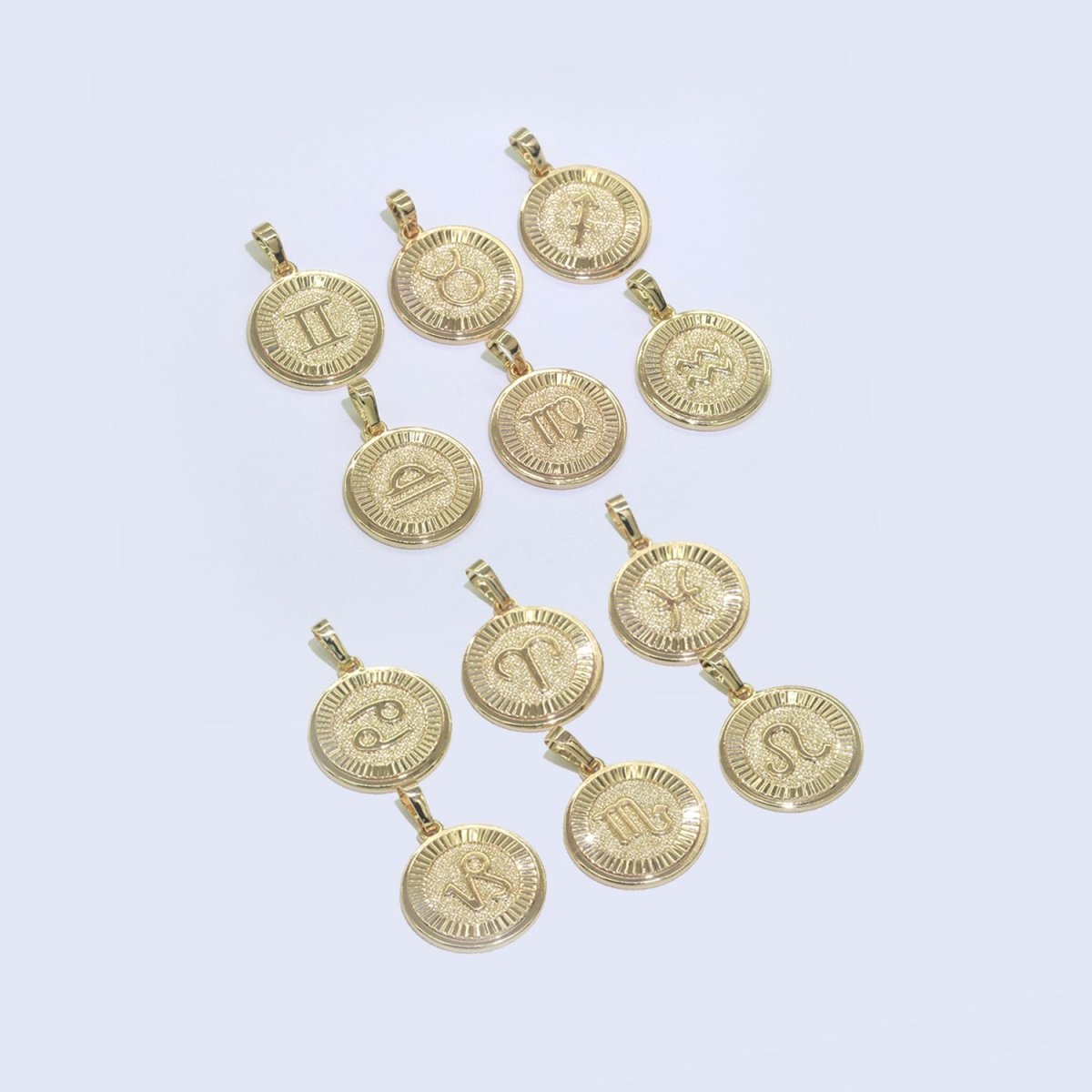 Dainty Gold Filled Constellation Charms, Zodiac Star Symbol, Horoscope Charm, Gold Astrological Pendant Medallion Minimalist Jewelry A-729 ~ A-740 - DLUXCA