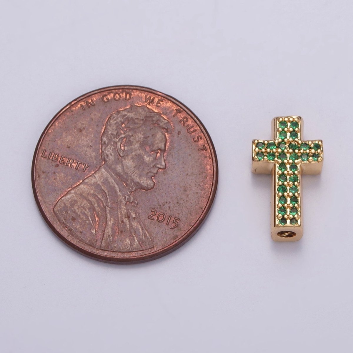 Dainty Gold Filled Cross Bead Spacer Micro Pave CZ Bead for Bracelet Component W-902~W-907 - DLUXCA